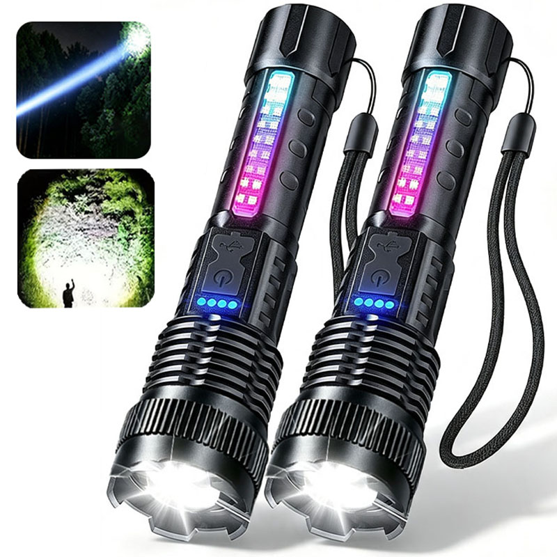 Outdoor Camping Glamping Share - 2-delige set krachtige LED-zaklamp, sterk licht,