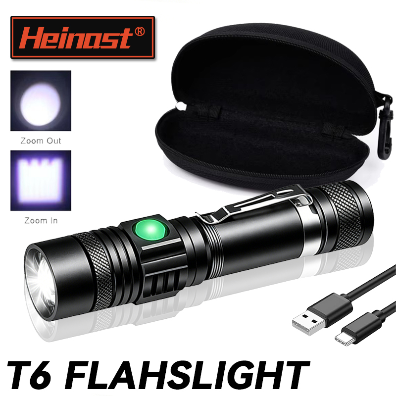 Headlamp - T6 LED oplaadbare zaklamp, 18650 zoombare