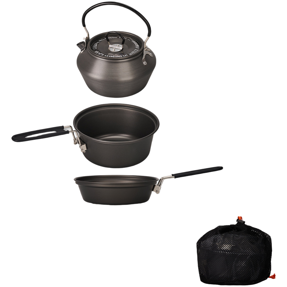 Camp Cooking Set - Lichtgewicht campingkookgerei van aluminiumlegering, 3-delige pot