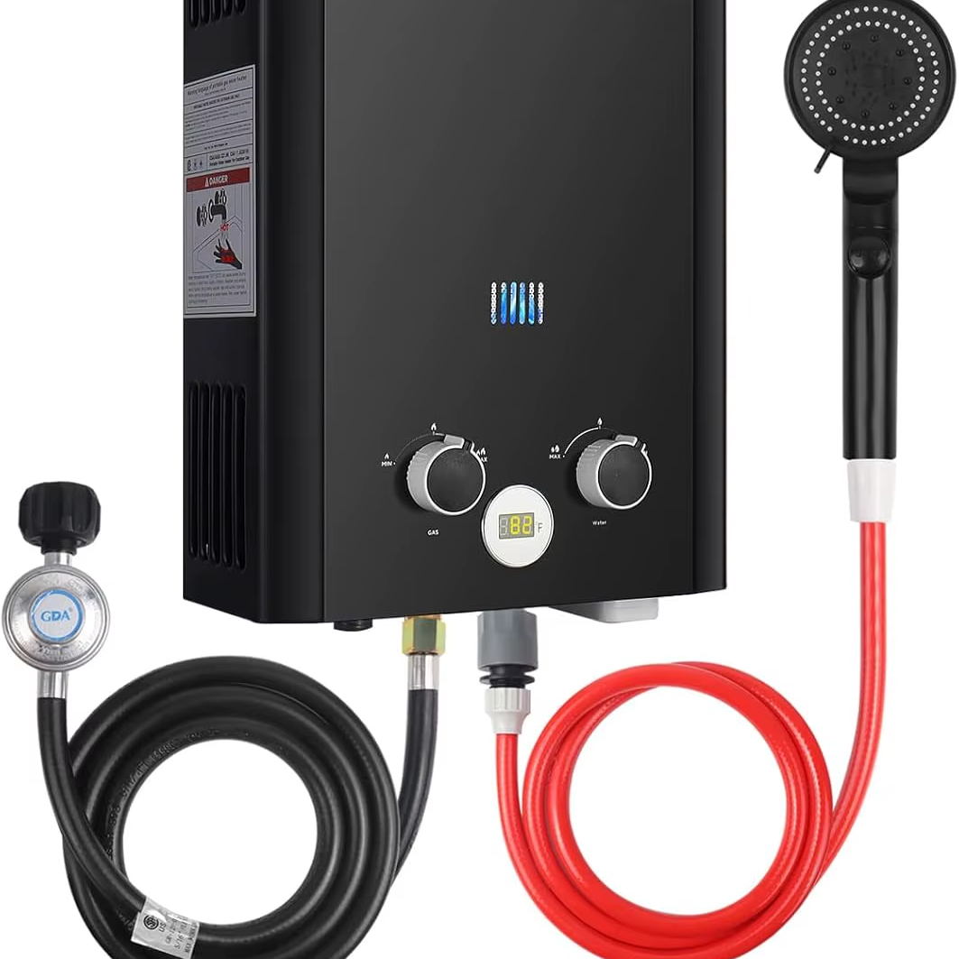 Outdoor Camping Water Heater - Draagbare propaan-boiler zonder reservoir, 1,58 GPM