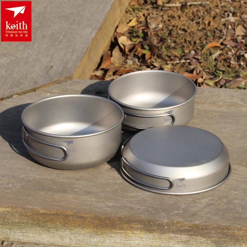 Camp Cooking Set - Keith 3PCS Titanium Kookgerei Pannen Kommen