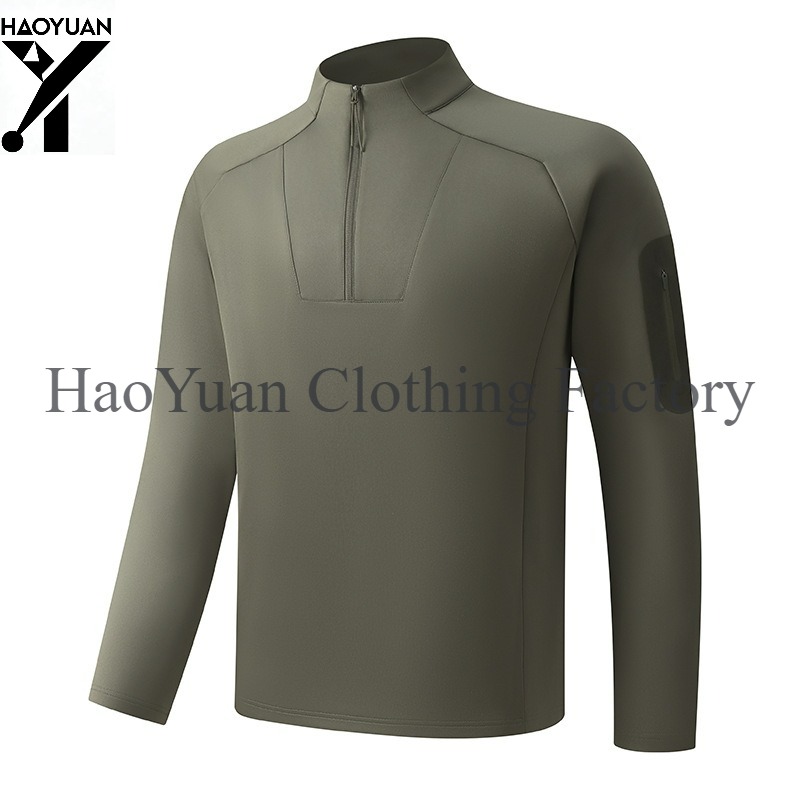 Outdoor Camping In Winter - Herenshirt met halve rits en lange