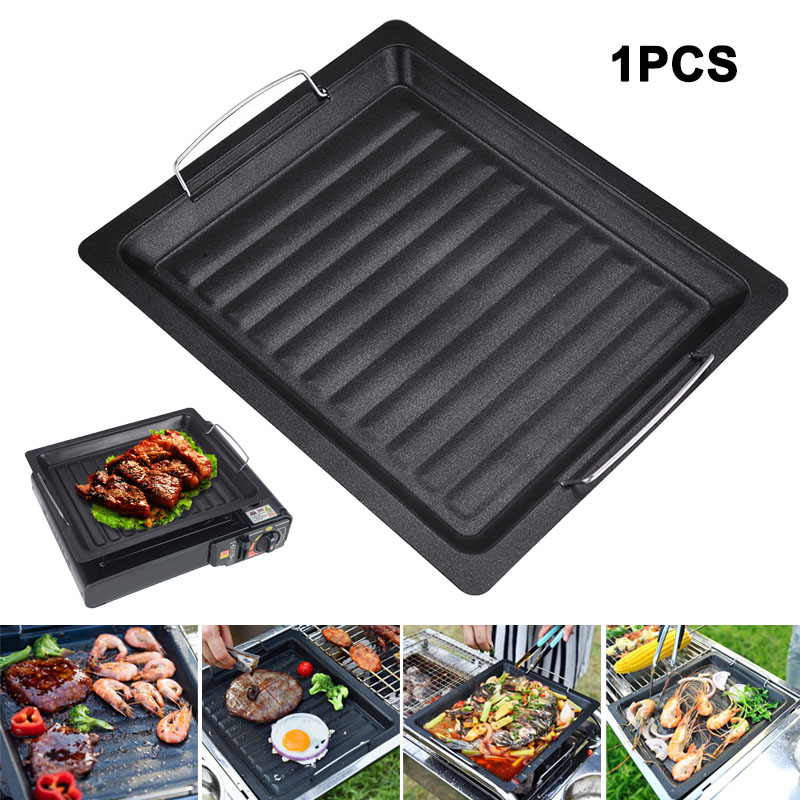 Camp Cooking Set - Buiten dikke vierkante grillpan met twee