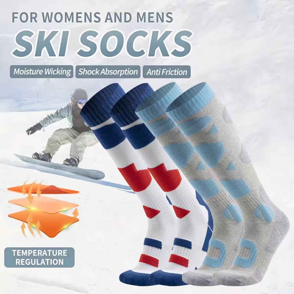 Outdoor Camping In Winter - Thermische winterskisokken van dik katoen voor