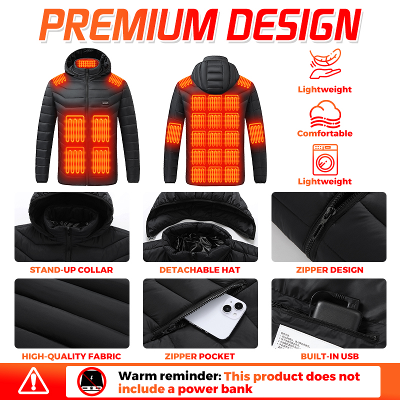 Outdoor Camping In Winter - Verwarmde jas met 26 verwarmingszones, waterdicht,