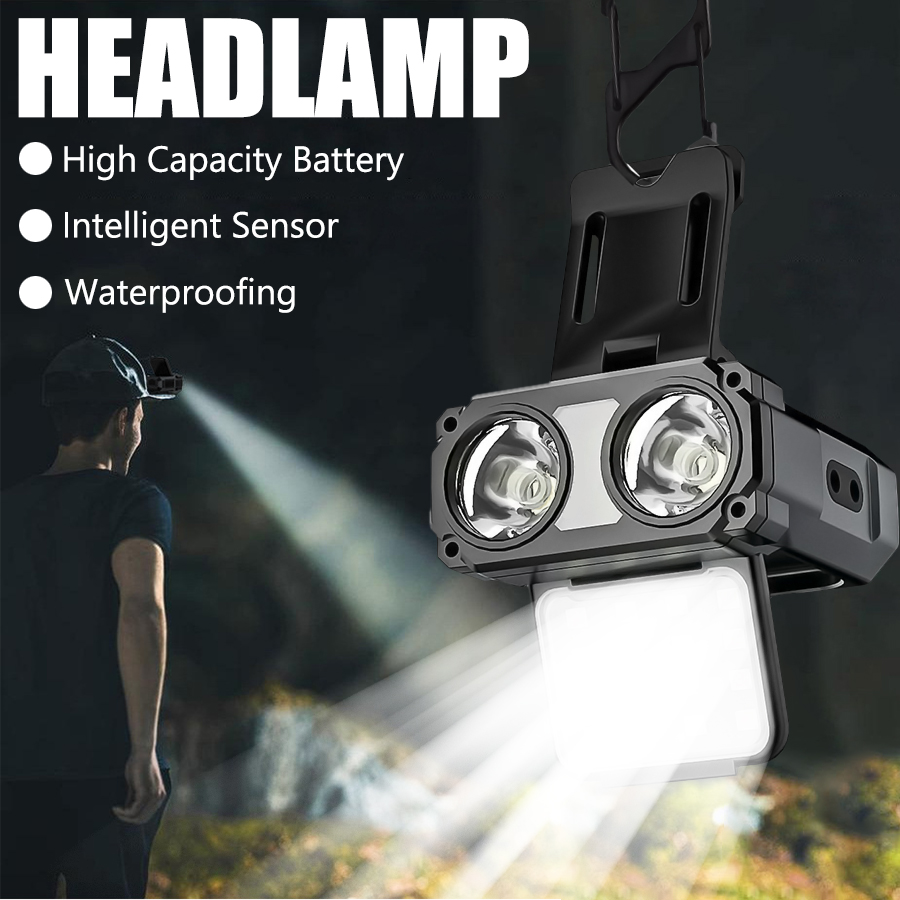 Headlamp - Sensor COB LED-koplamp Cap Clip Light