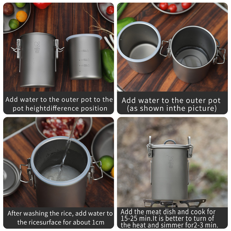 KEITH Pure Titanium Rijstkoker - Camp Cooking Set recensie en prijs