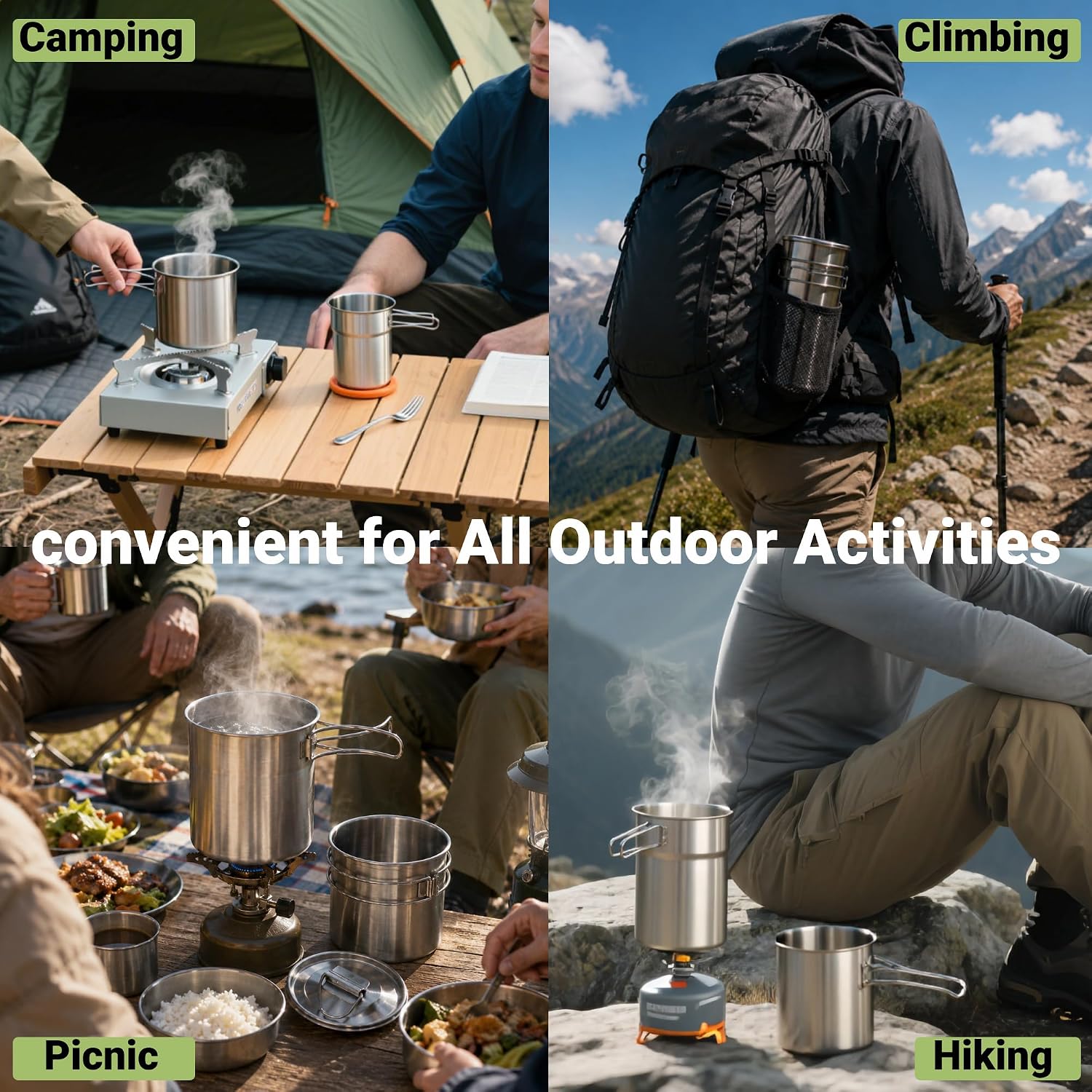 Opvouwbare campingbekers, camp - Camp Cooking Set recensie en prijs