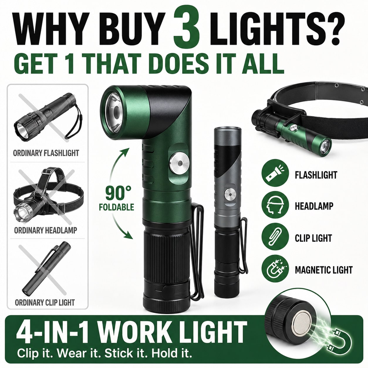 4-in-1 Oplaadbare Zaklamp & Ho - Headlamp recensie en prijs