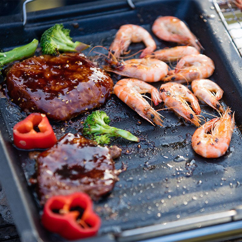 Buiten dikke vierkante grillpa - Camp Cooking Set recensie en prijs
