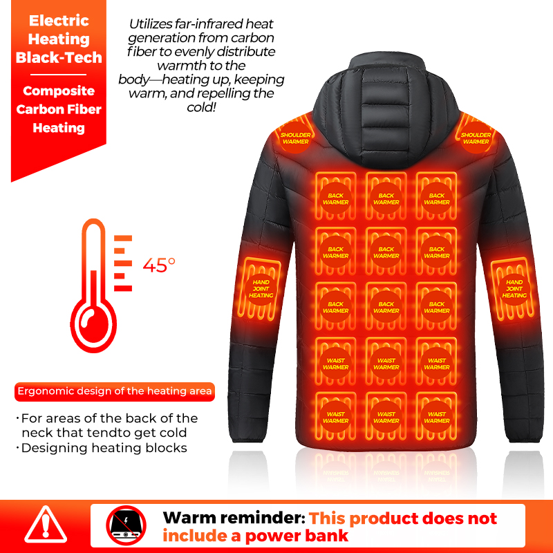 Verwarmde jas met 26 verwarmin - Outdoor Camping In Winter recensie en prijs