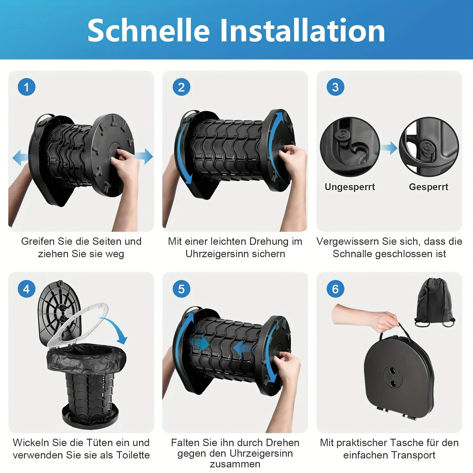 Camping Opvouwbaar Toilet Draa - Outdoor Camping Toilet recensie en prijs