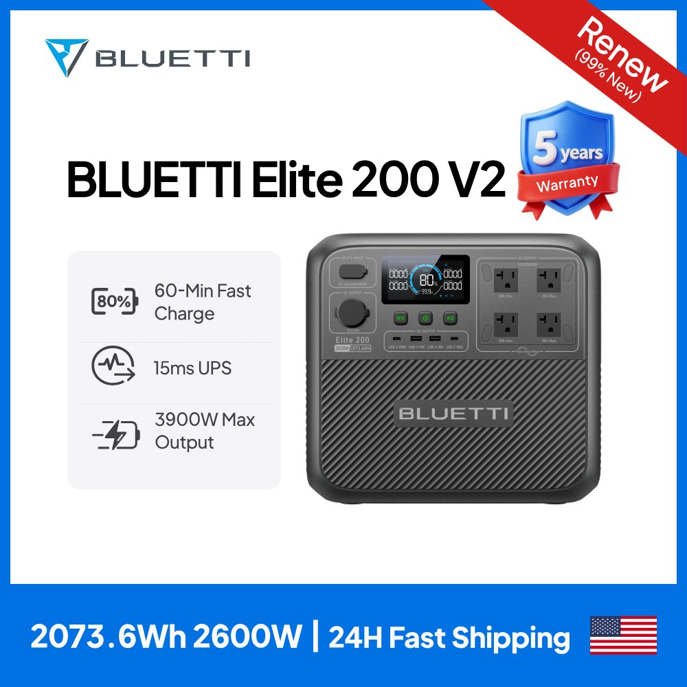 【Renew】BLUETTI Elite 200 V2 dr - Outdoor Camping Kit recensie en prijs